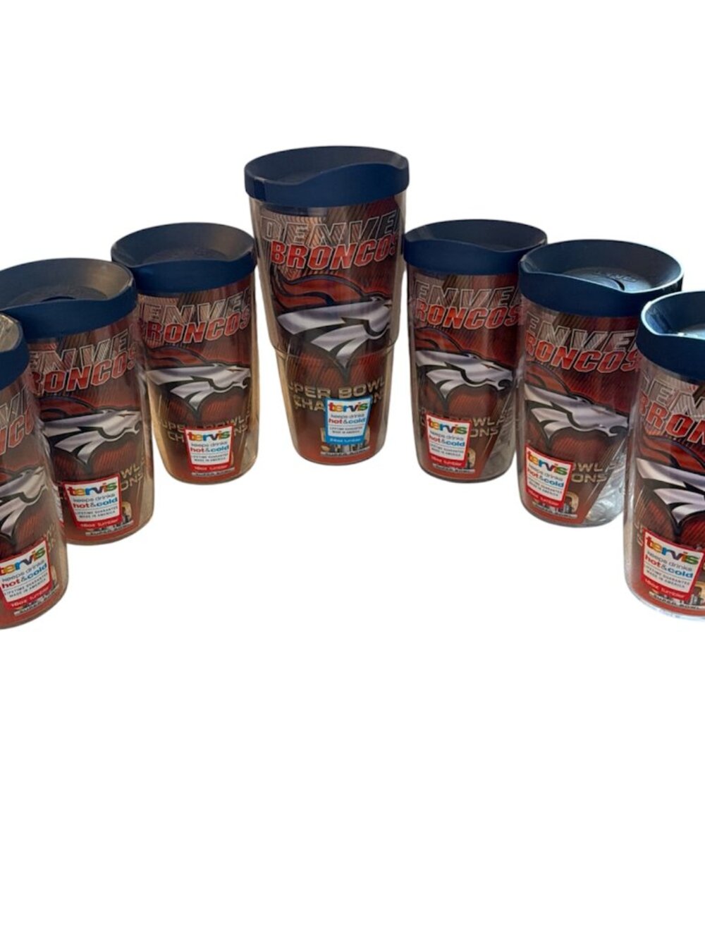 NFL Super Bowl 50 Logos Tervis Tumblers Lot 7 Cup Denver Broncos 2015 Champions